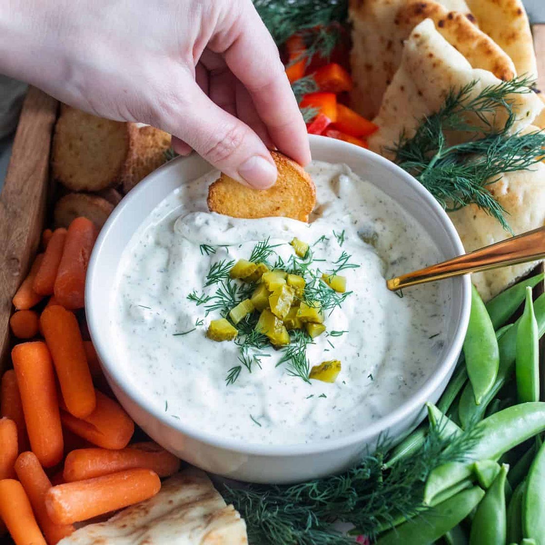 Dill Pickle Cottage Cheese Dip