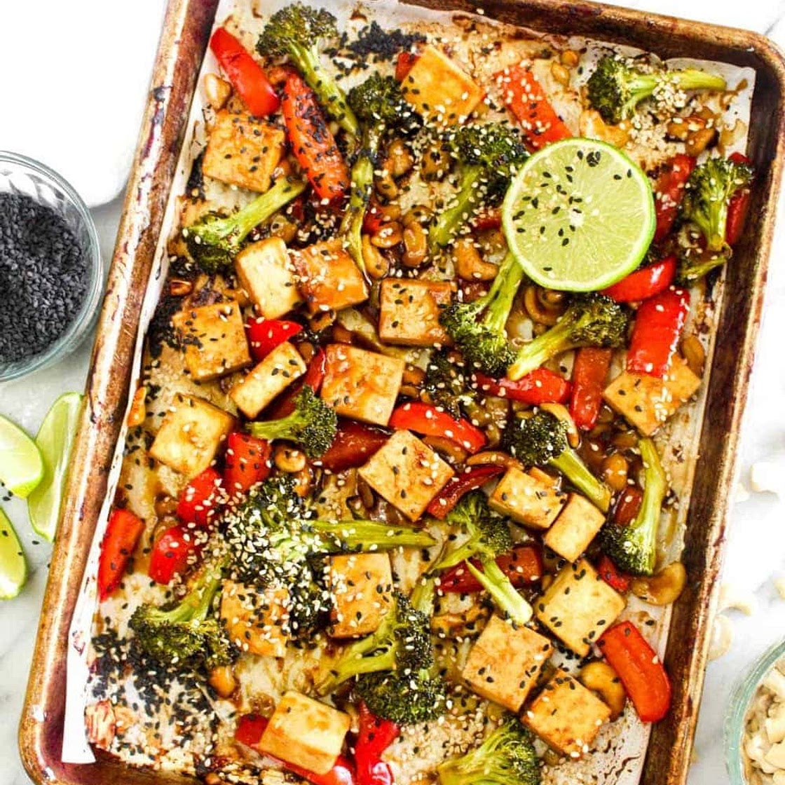 Sheet Pan Chinese Cashew Tofu