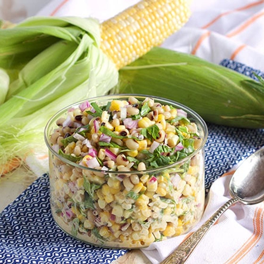Black-Eyed Pea and Corn Salad with Spinach