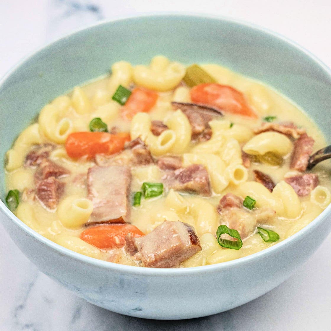 Instant Pot Ham and Macaroni Soup