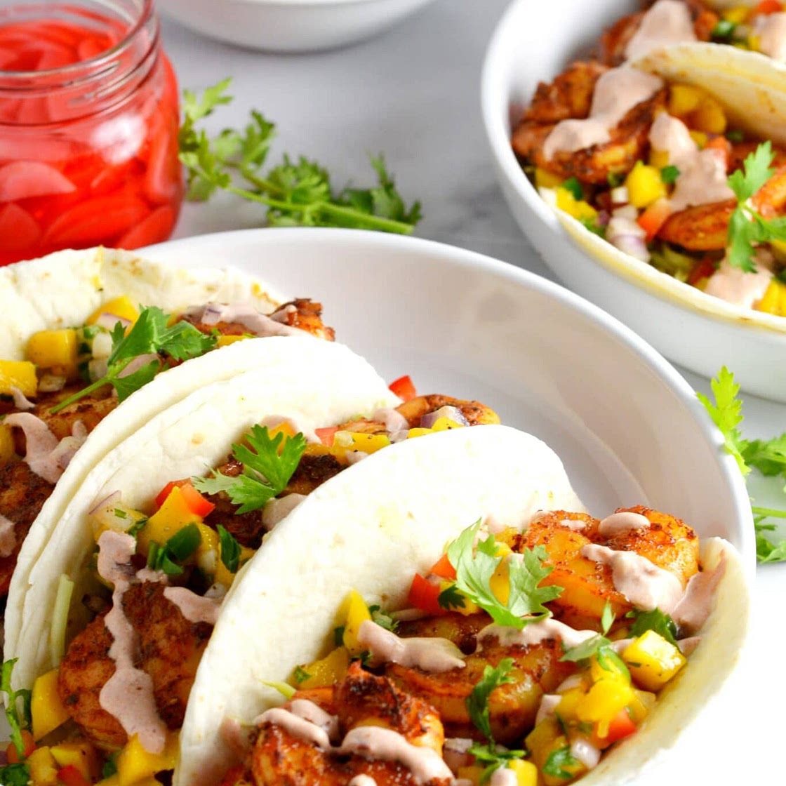 Grilled Shrimp Tacos with Mango Salsa