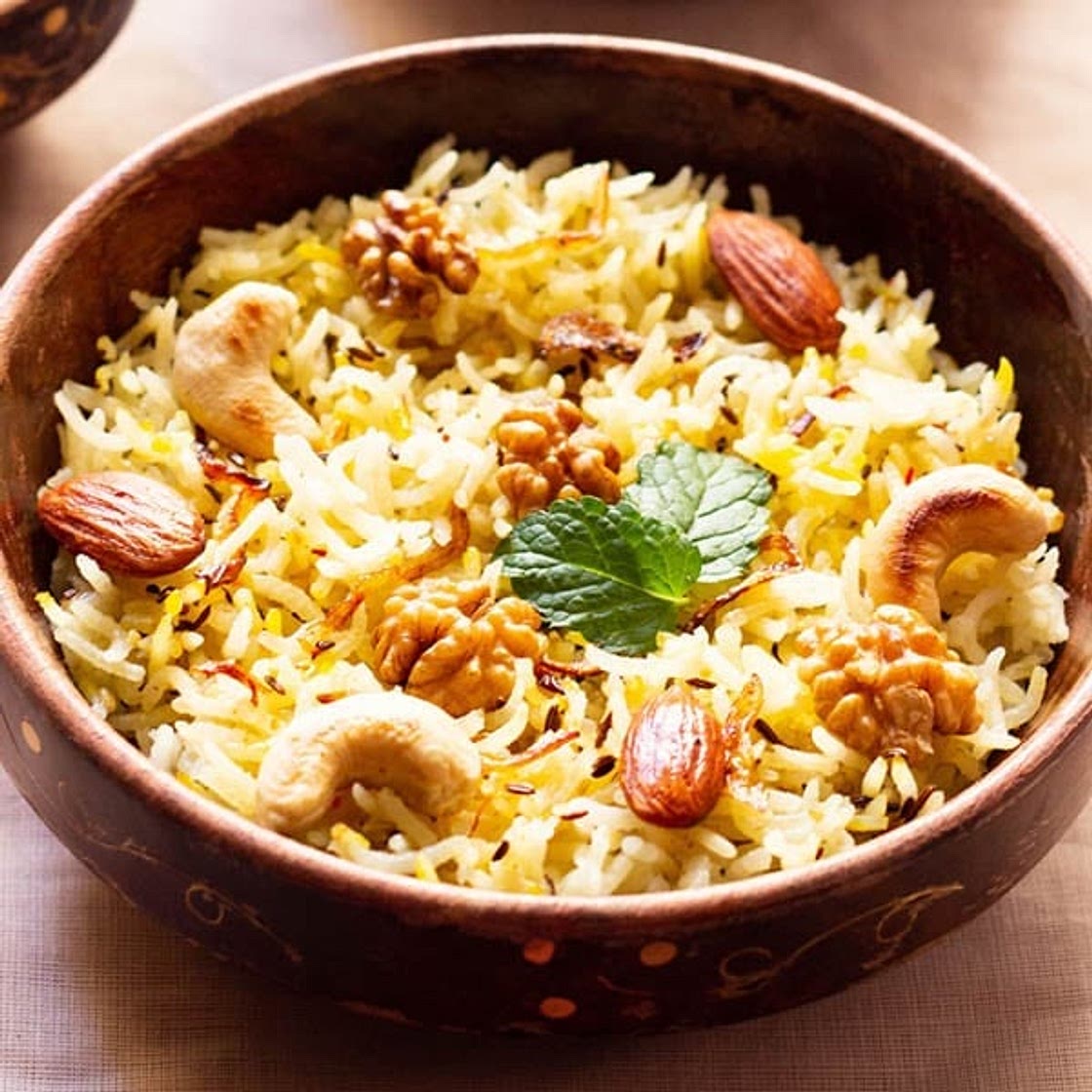 Kashmiri Pulao Recipe (Vegetarian)