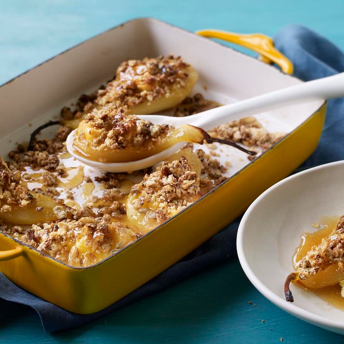 Half-a-pear crumble