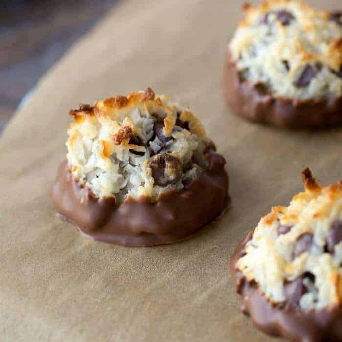 Chocolate Dipped Macaroons