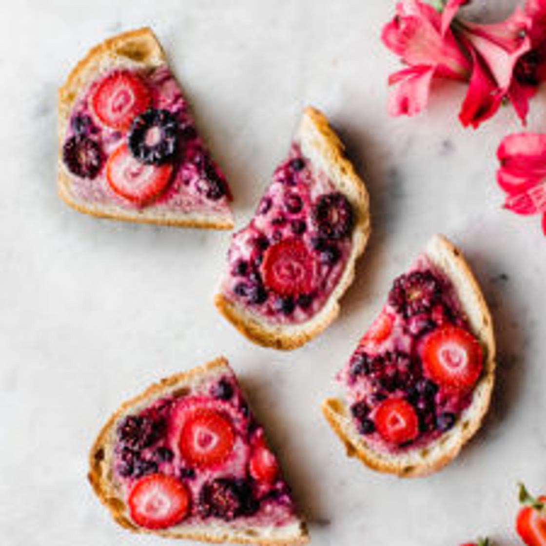 Vegan Berry Custard Toast