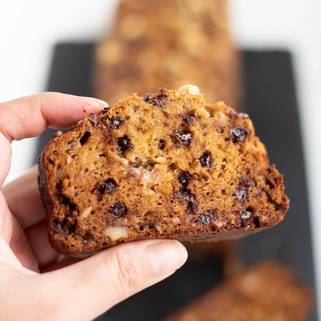 Healthy Banana Chocolate Chip Bread