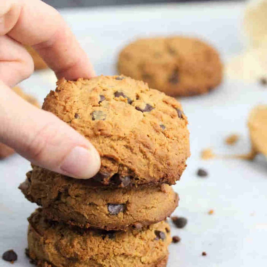 Soft Chocolate Chip Protein Cookies (no flour!)