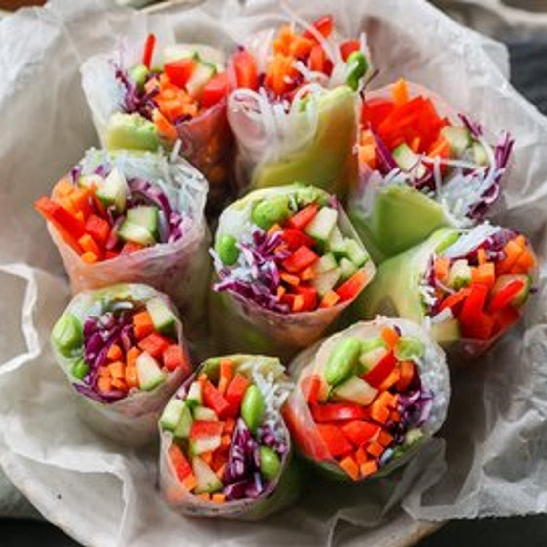 Fresh Salad Rolls with a Creamy Peanut Hoisin Sauce