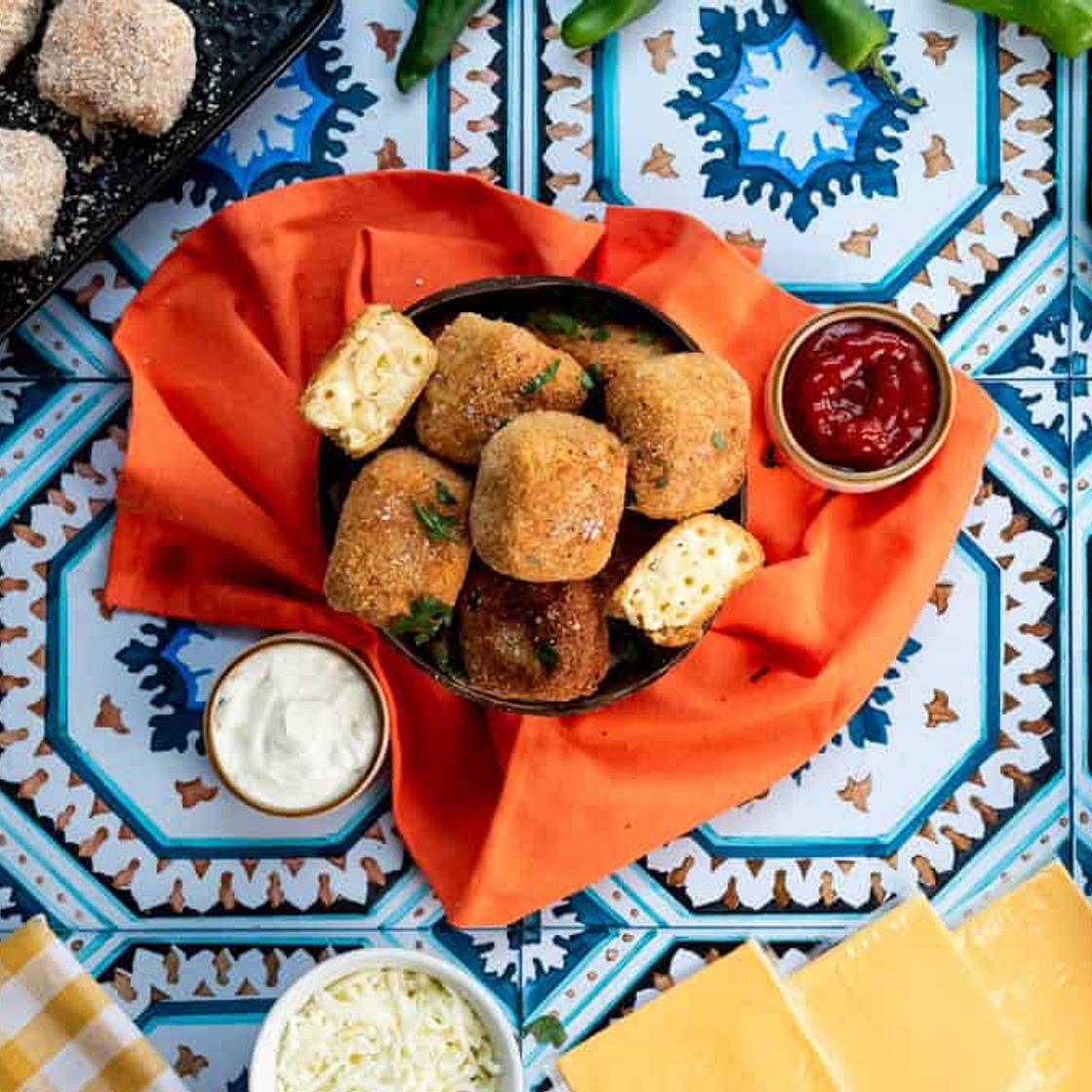 Spicy Breaded Jalapeno Mac and Cheese Bites