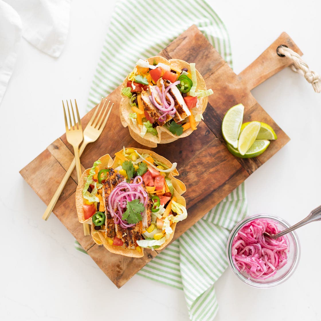 Taco Salad With Homemade Tortilla Bowls