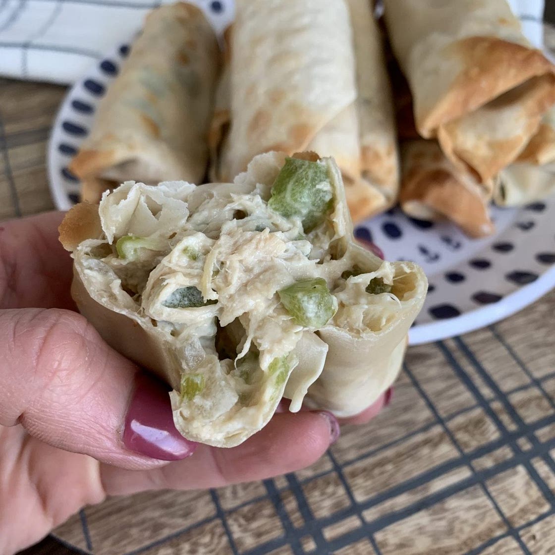 Air Fried Chicken Philly Cheese Egg Rolls