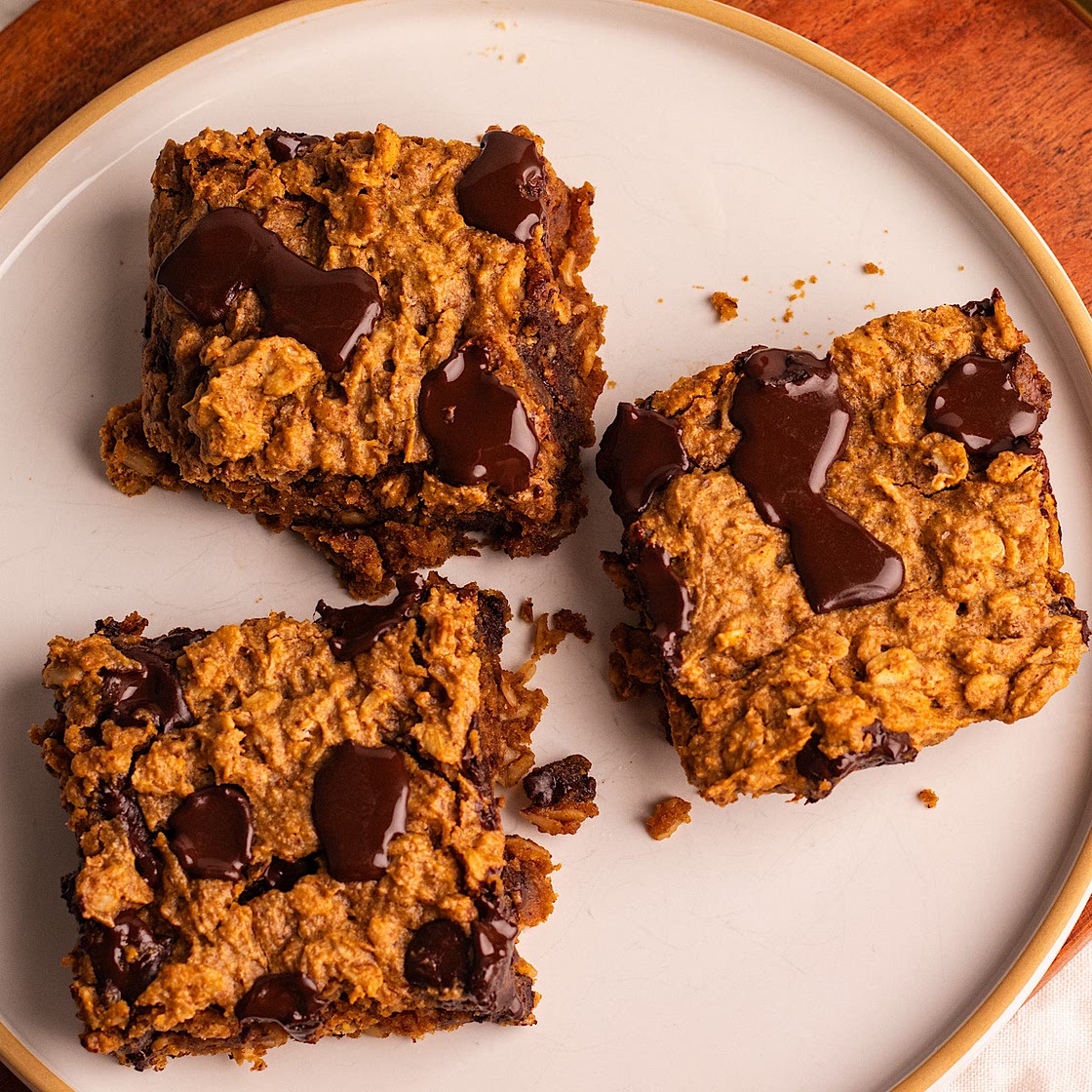 Vegan Pumpkin Oatmeal Bars (gluten free)