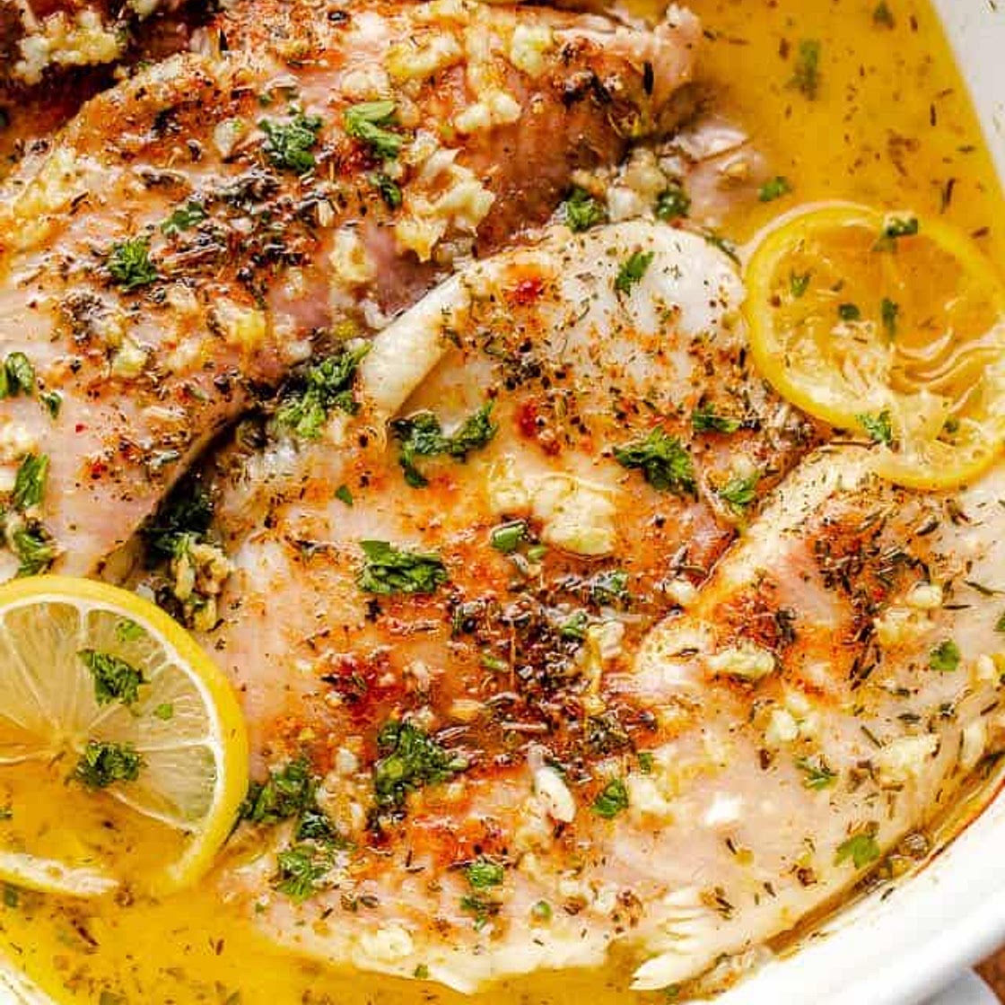 GARLIC BUTTER OVEN BAKED TILAPIA