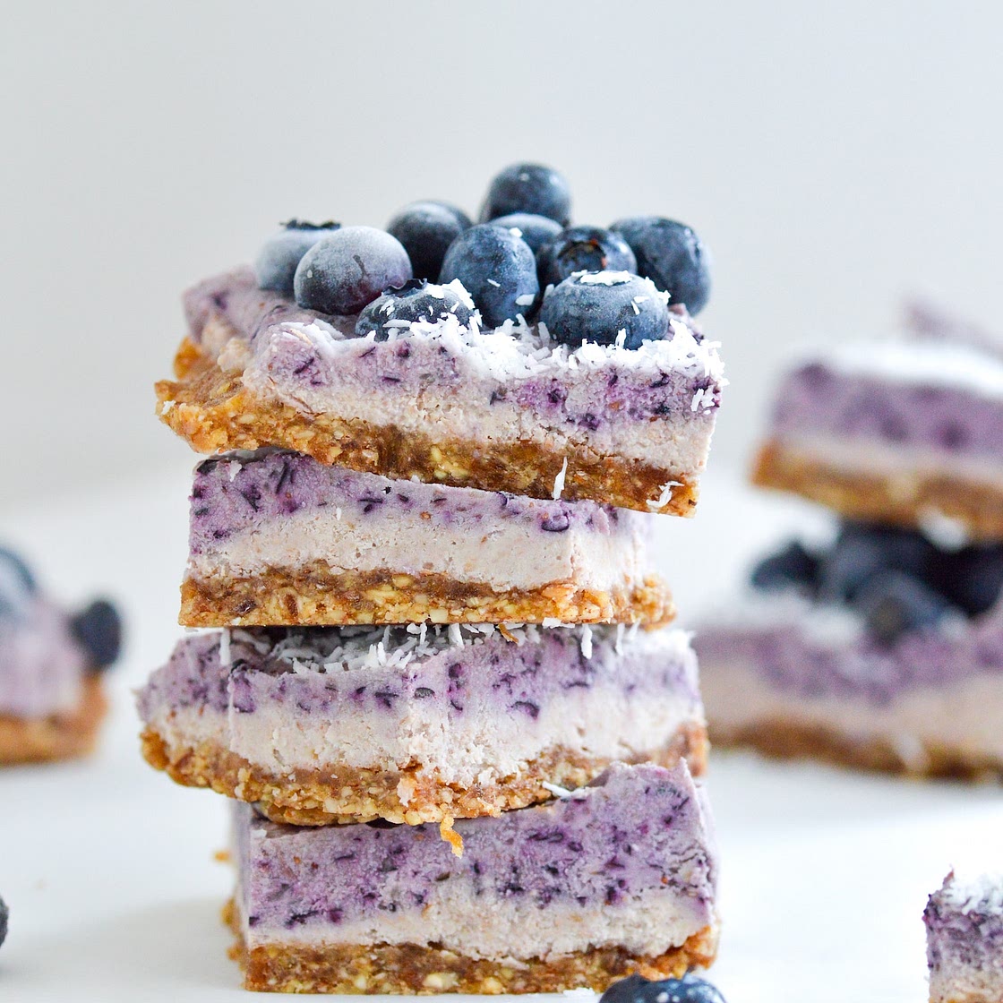 No Bake Frozen Blueberry Bar