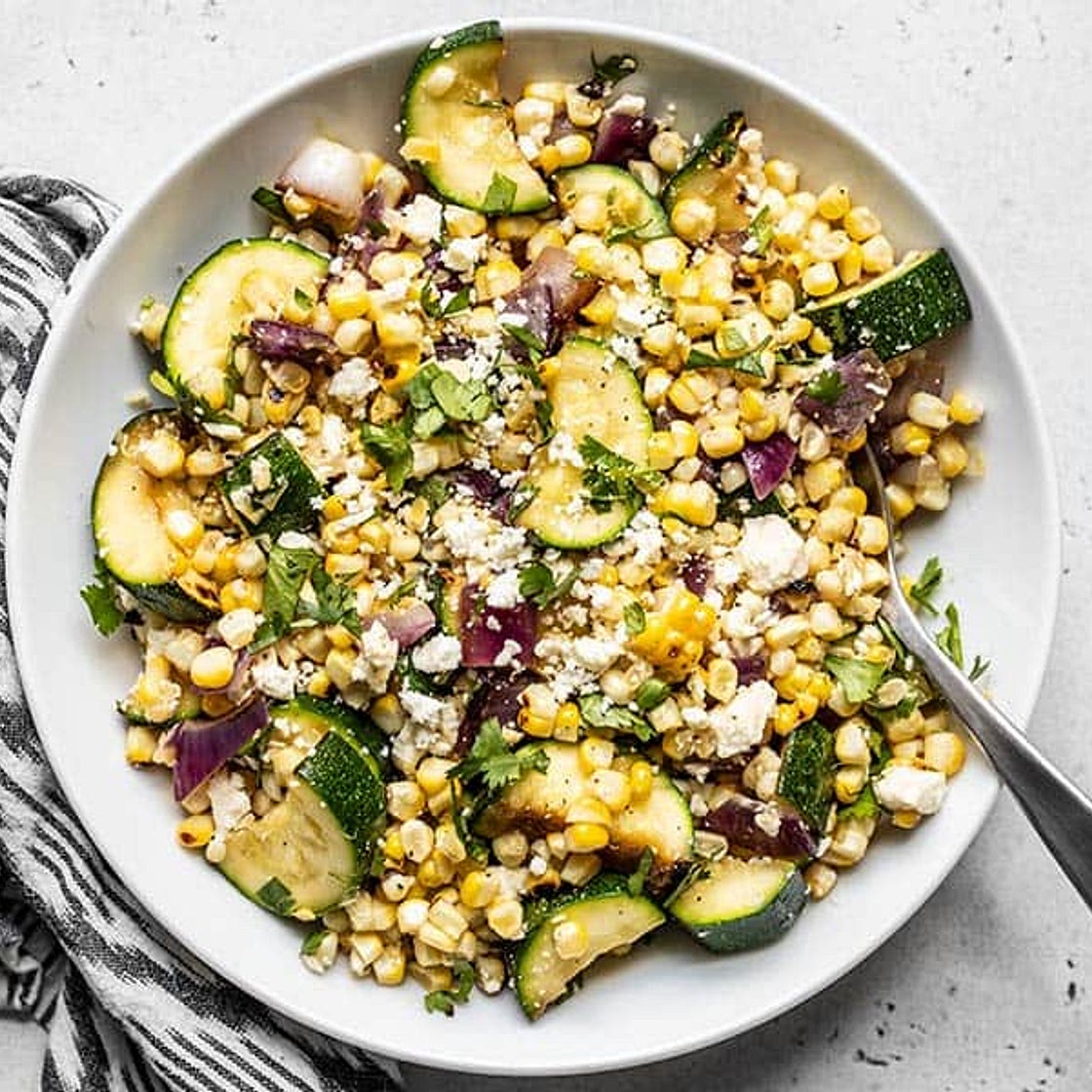 Charred Corn and Zucchini Salad