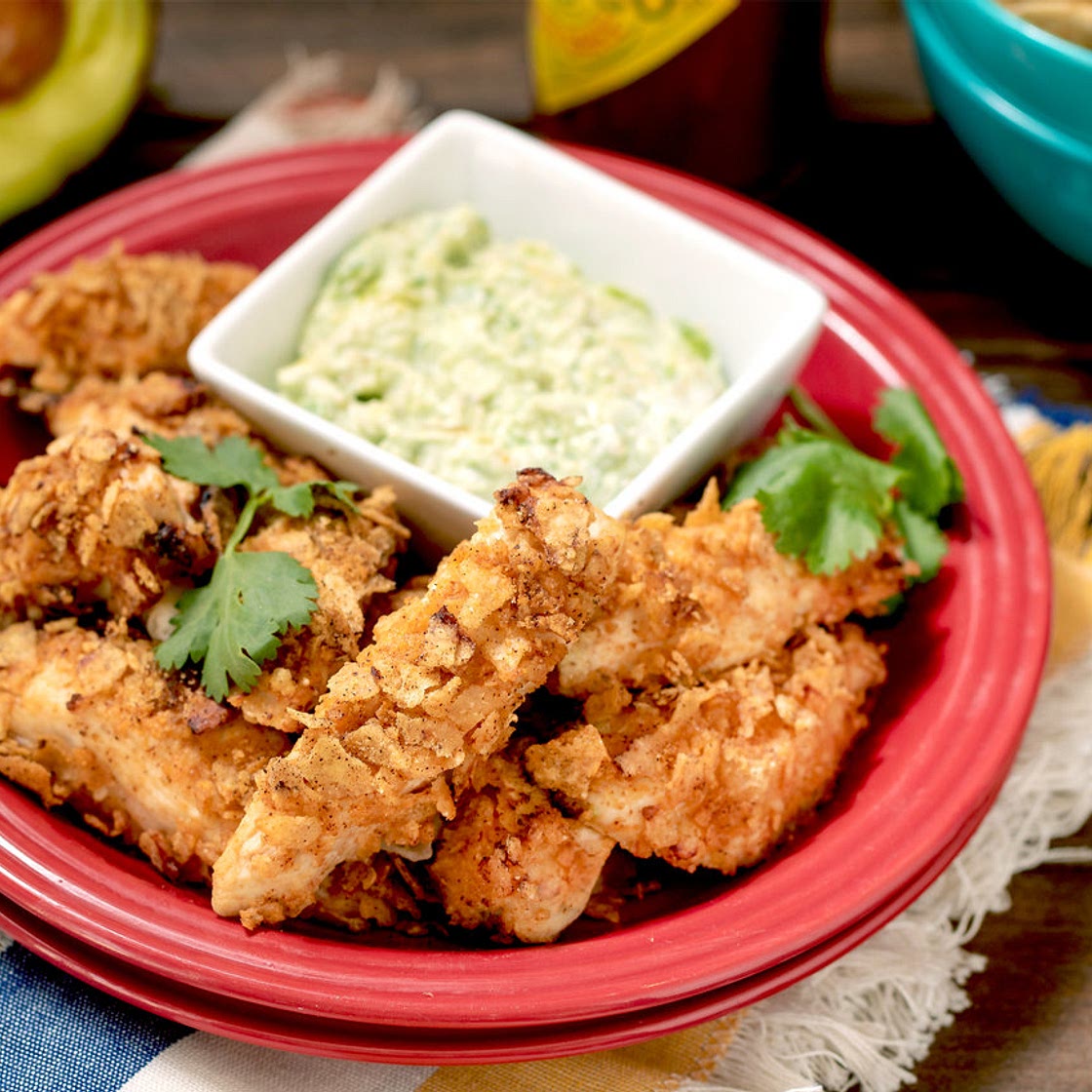 Air-Fryer Mexican Chicken Tenders & Avocado Sauce