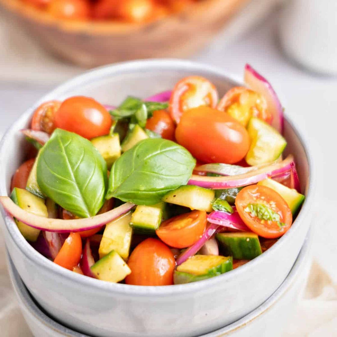Panera Tomato Basil Cucumber Salad