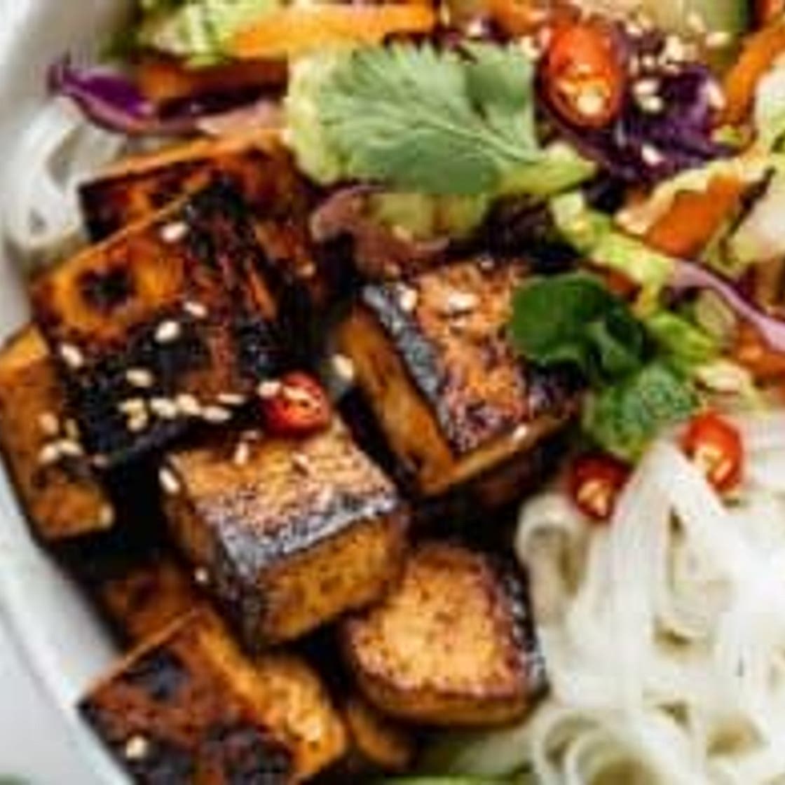 Vietnamese Noodle Bowls with Lemongrass Tofu