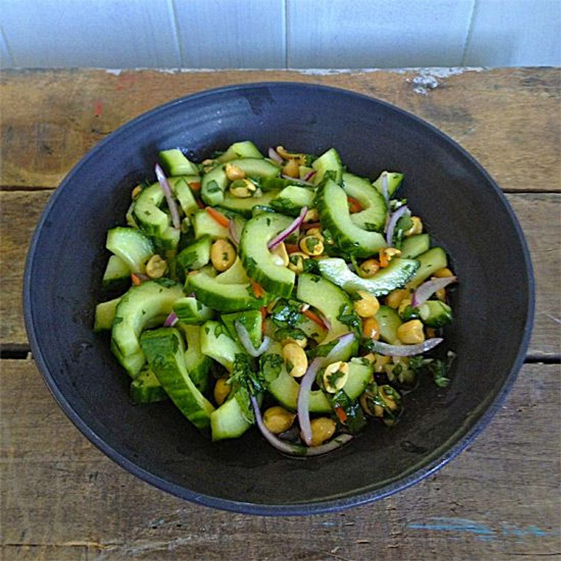 Cucumber Salad with Thai Chiles and Peanuts