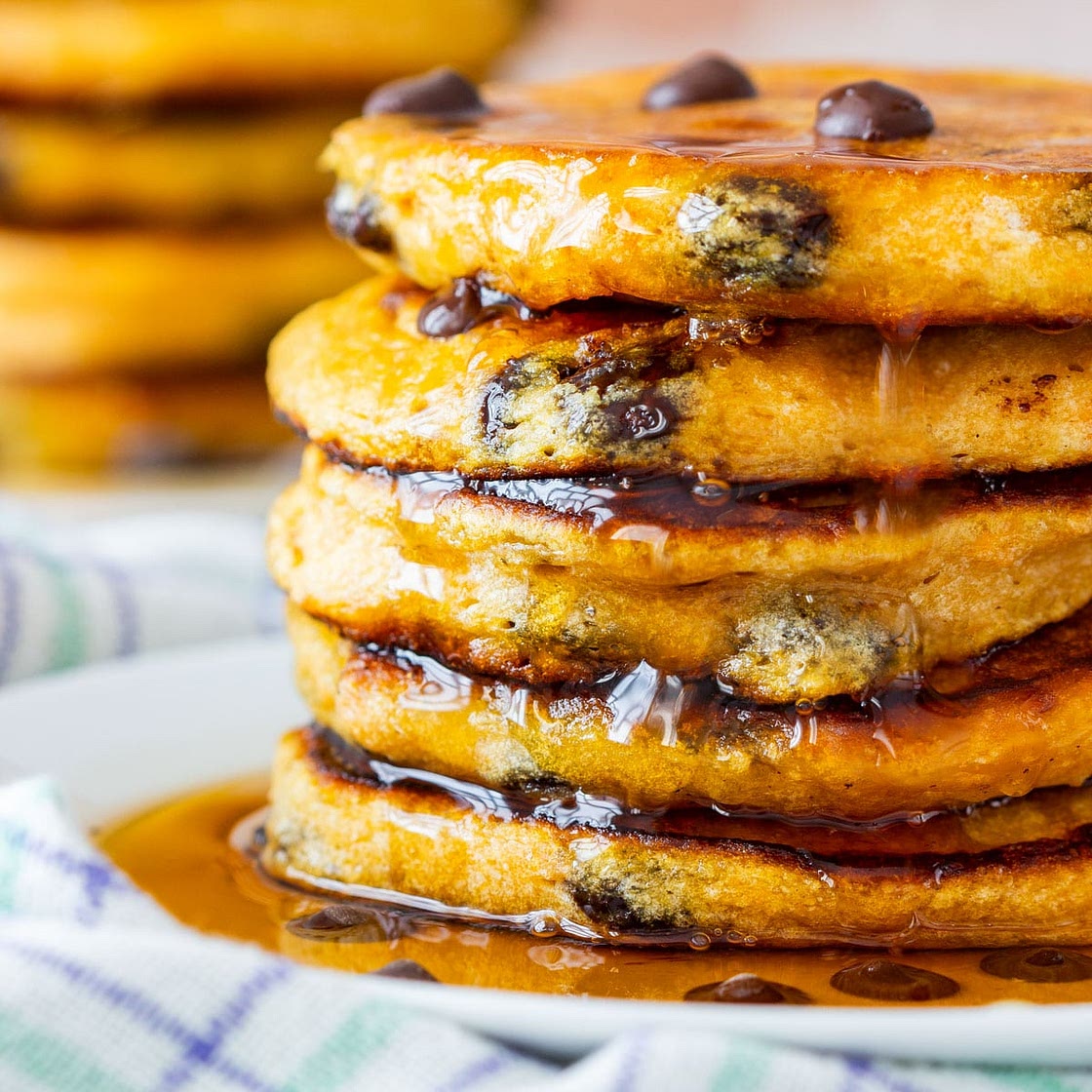Sweet Potato Pancakes with Chocolate Chips