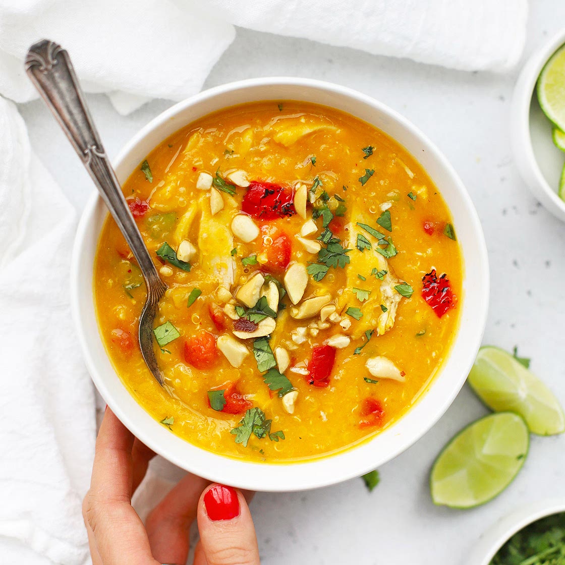 Slow Cooker Thai Chicken and Butternut Soup