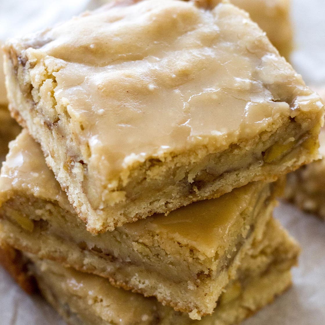 Maple Glazed Apple Blondies