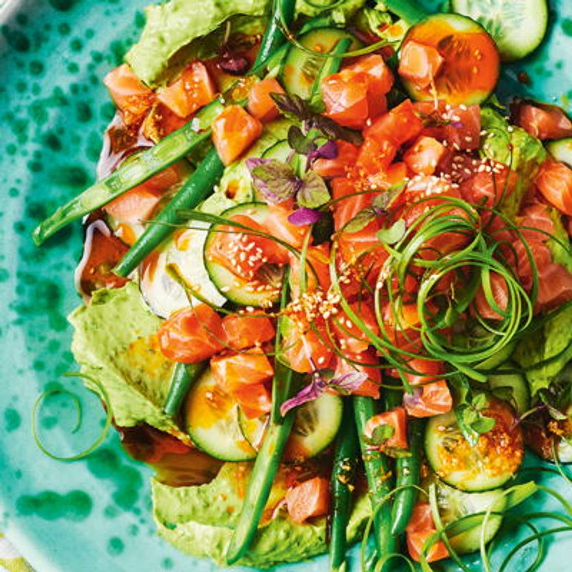 Salade de saumon au guacamole