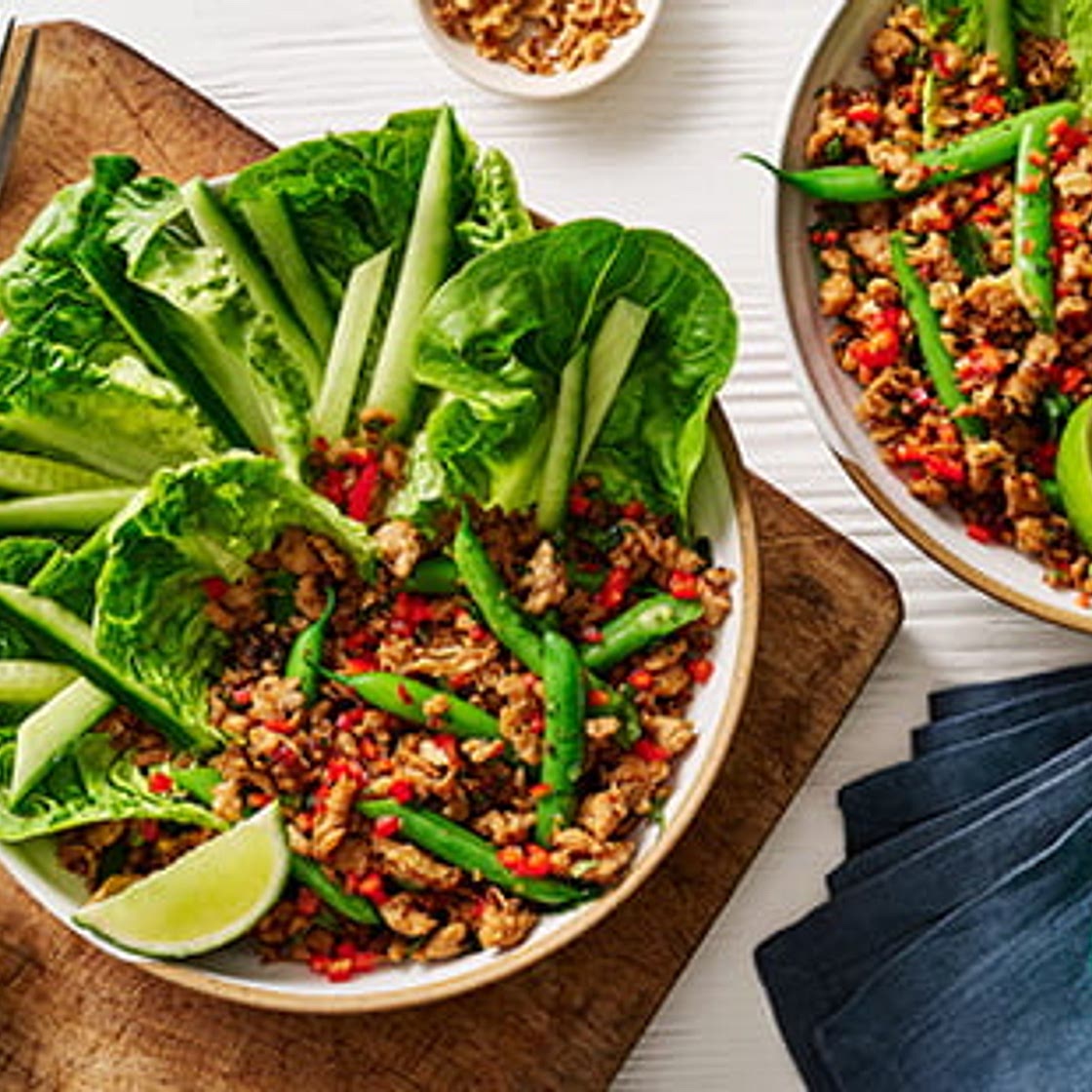 Spicy chicken larb-style salad