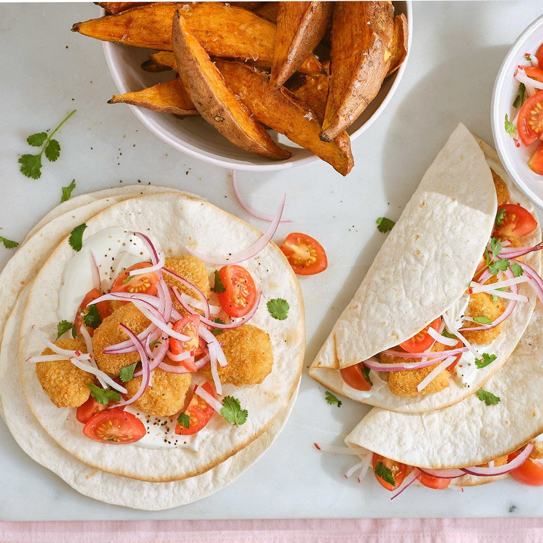 Chicken nugget tacos