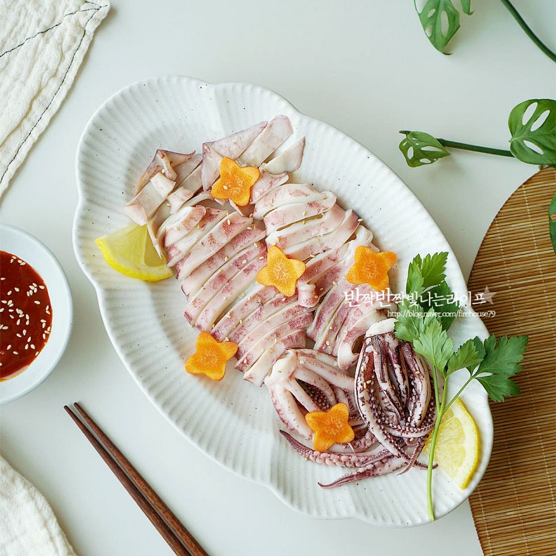 오징어 숙회 초장 만드는 법 초고추장 만들기 오징어 데치기 시간