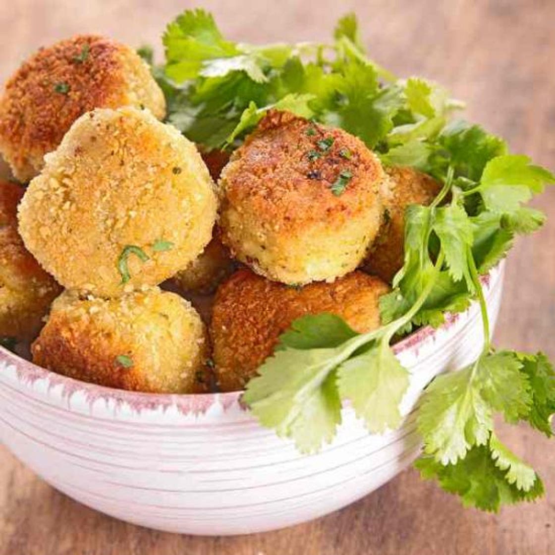 Courgettes and ricotta balls