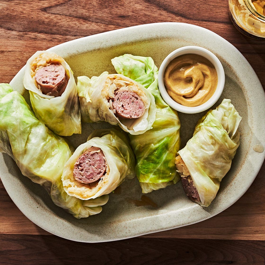 Cabbage Wrapped Brats