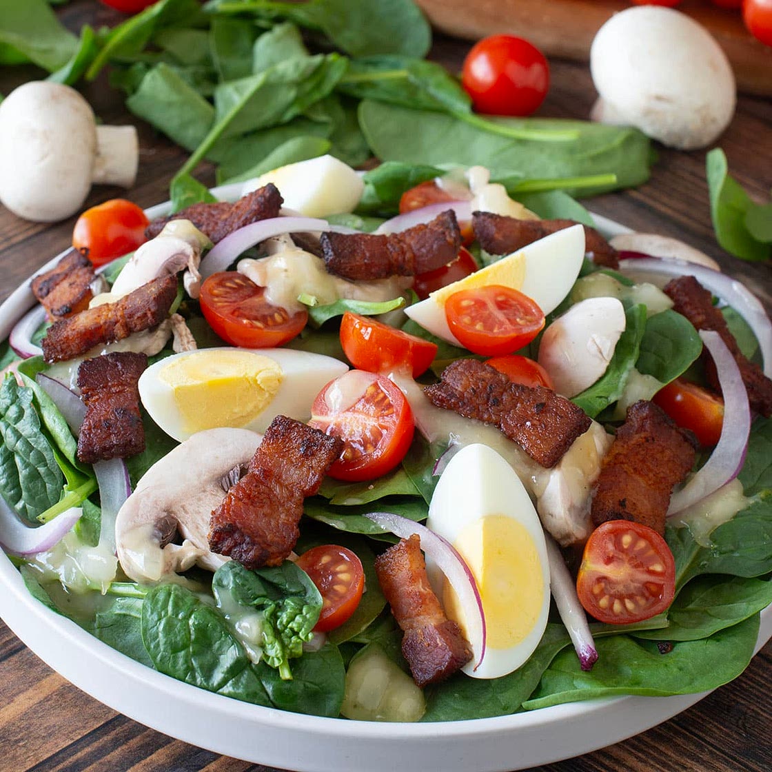 Spinach Salad with Warm Bacon Dressing Recipe