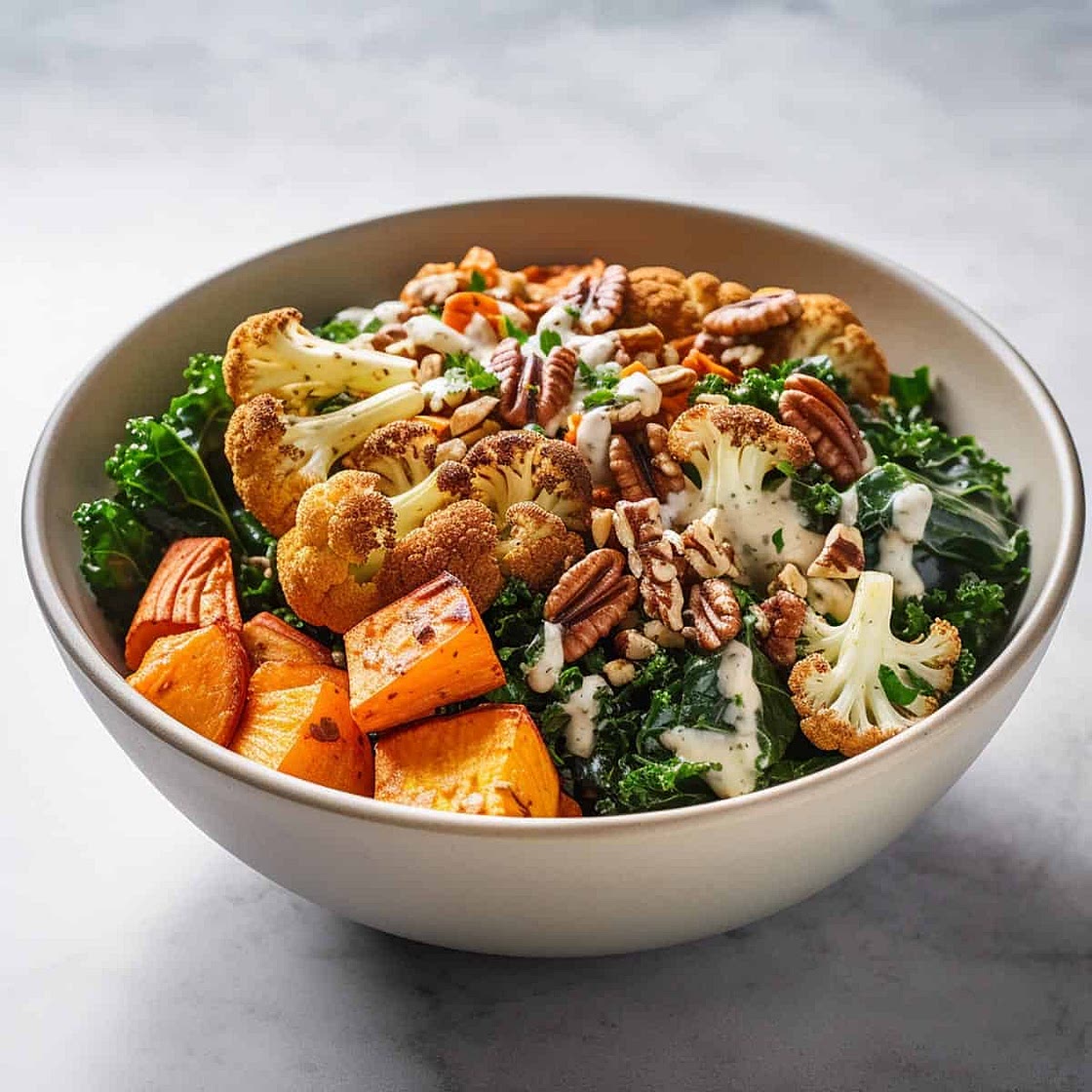 Roasted Sweet Potato Kale Salad