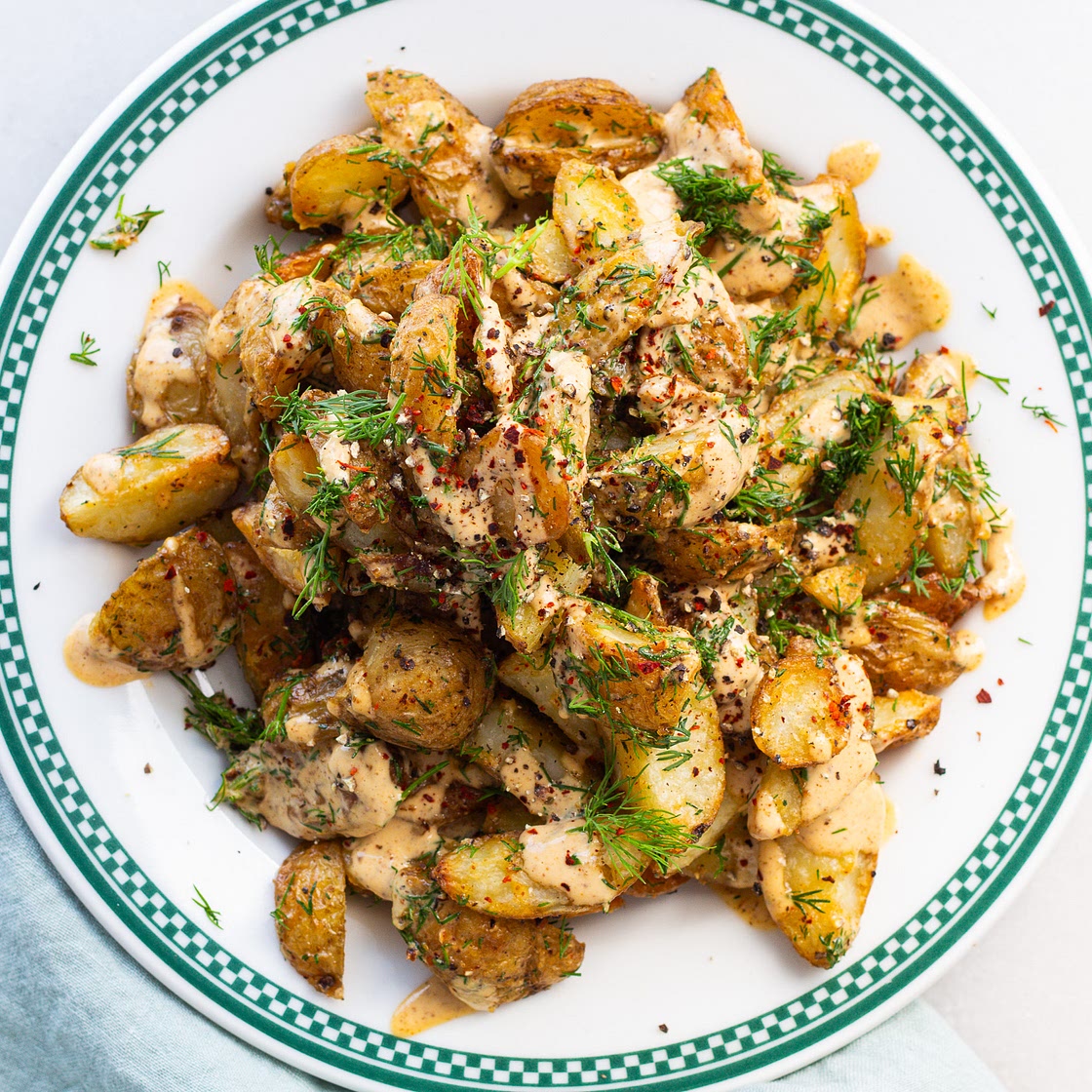 Dilly Potatoes & White Harissa