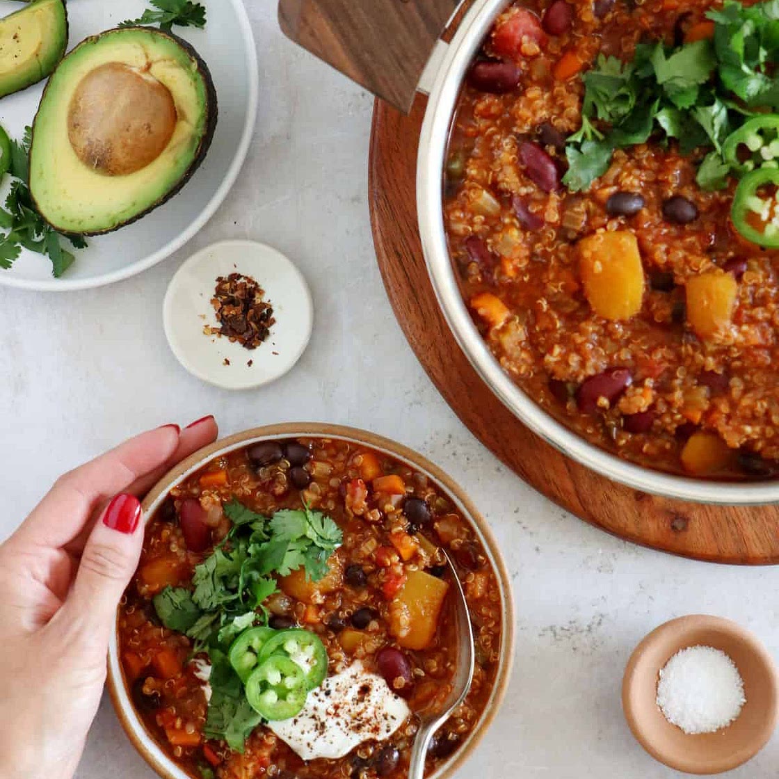 Vegetarian Butternut Squash Quinoa Chili