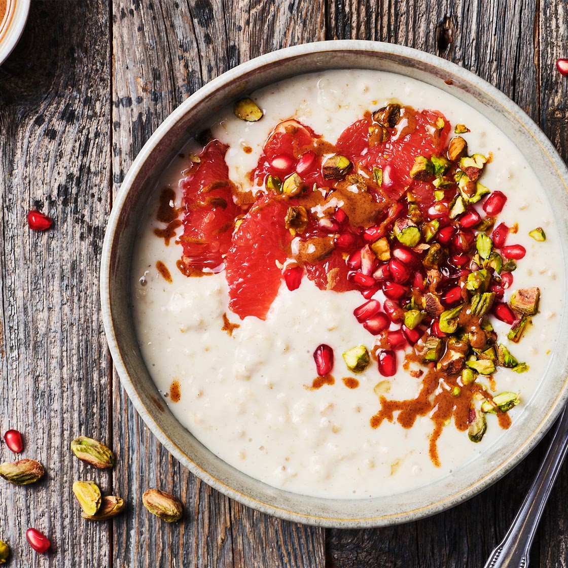 Porridge mit Blutorange und Pistazien