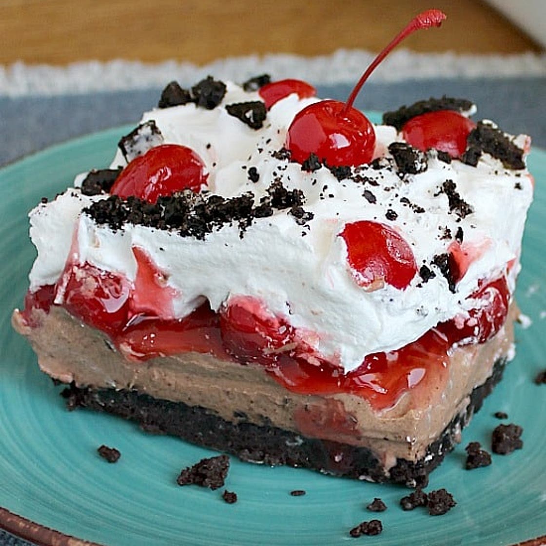 No Bake Chocolate Cherry Dessert