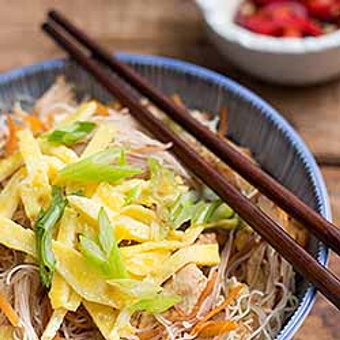 Fried Bee Hoon with Chicken and Vegetables