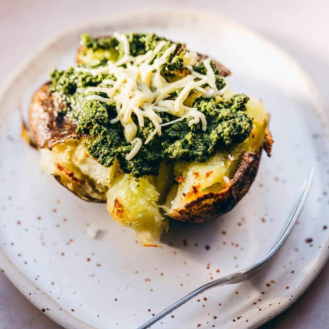 Instant Pot Duo Crisp Pesto Smashed Potatoes