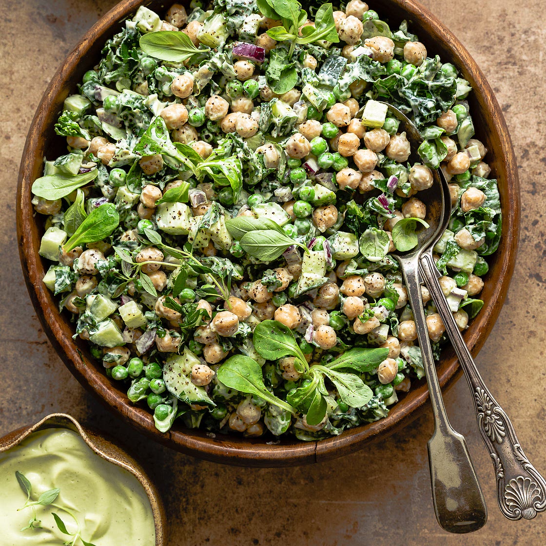 Chickpea Salad with Avocado Dressing