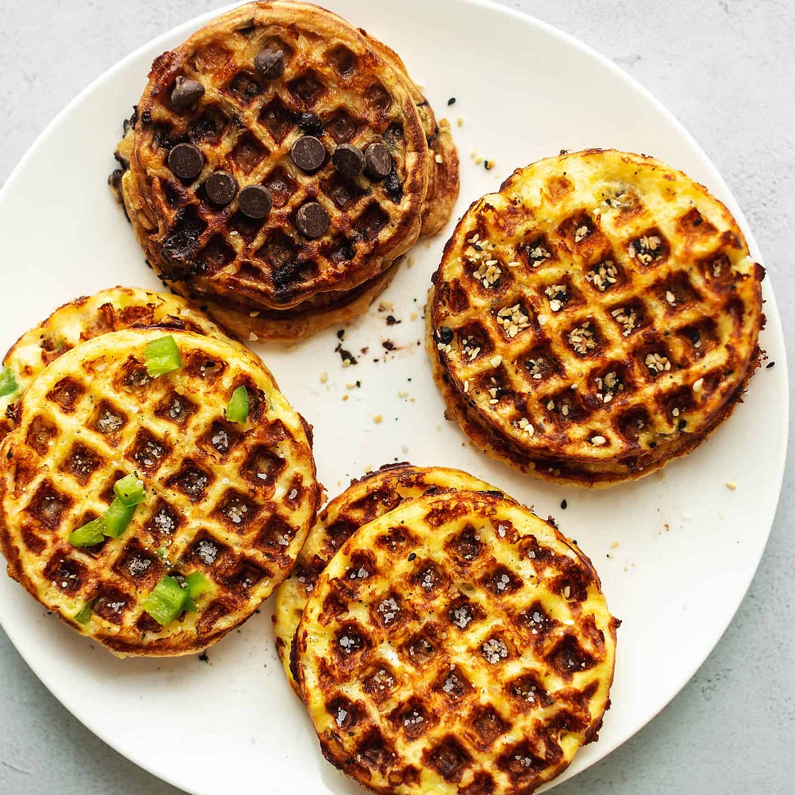 Keto Chaffles - 4 Flavors (Sweet and Savory)