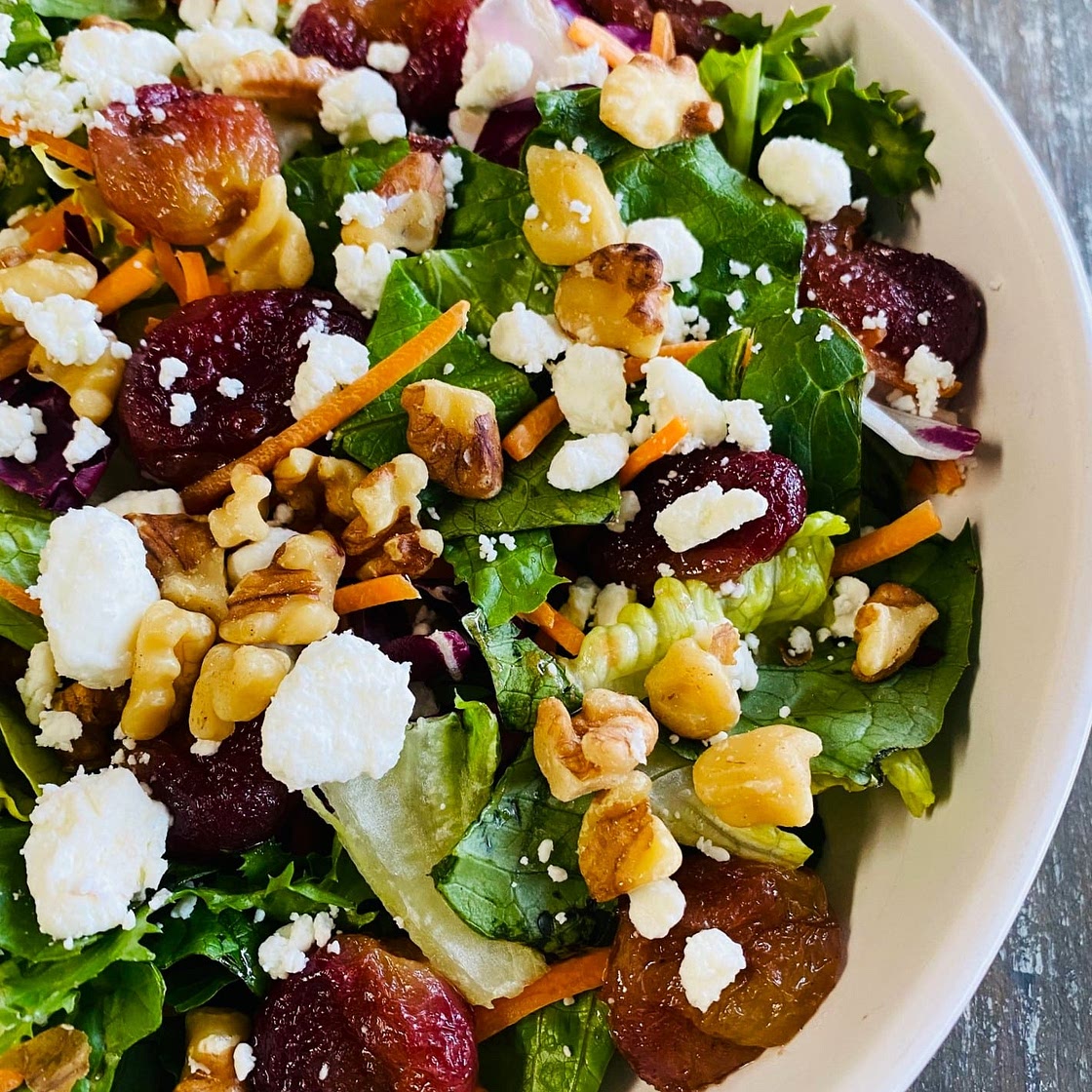 Roasted Grape Goat Cheese Salads