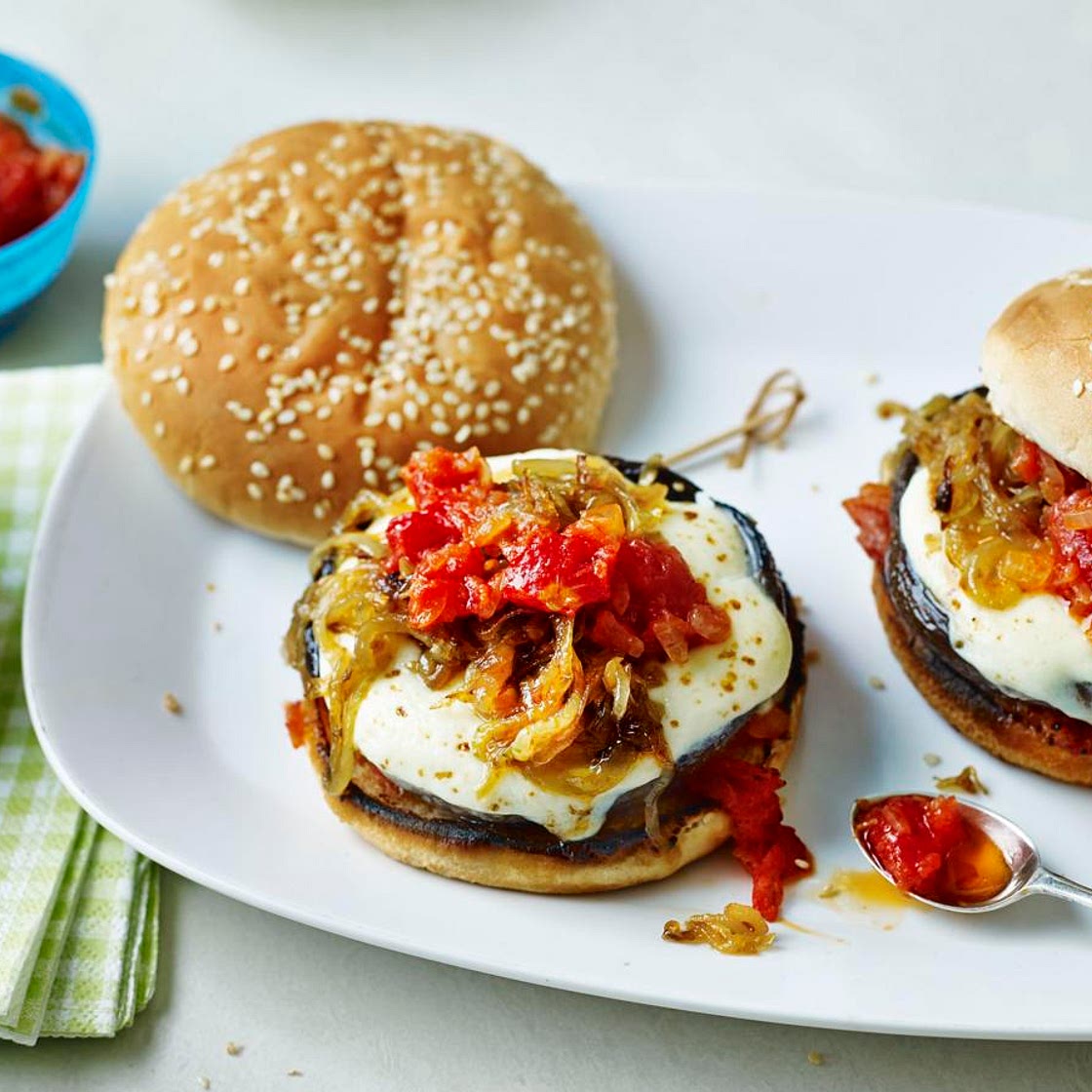 Veggie mushroom burger