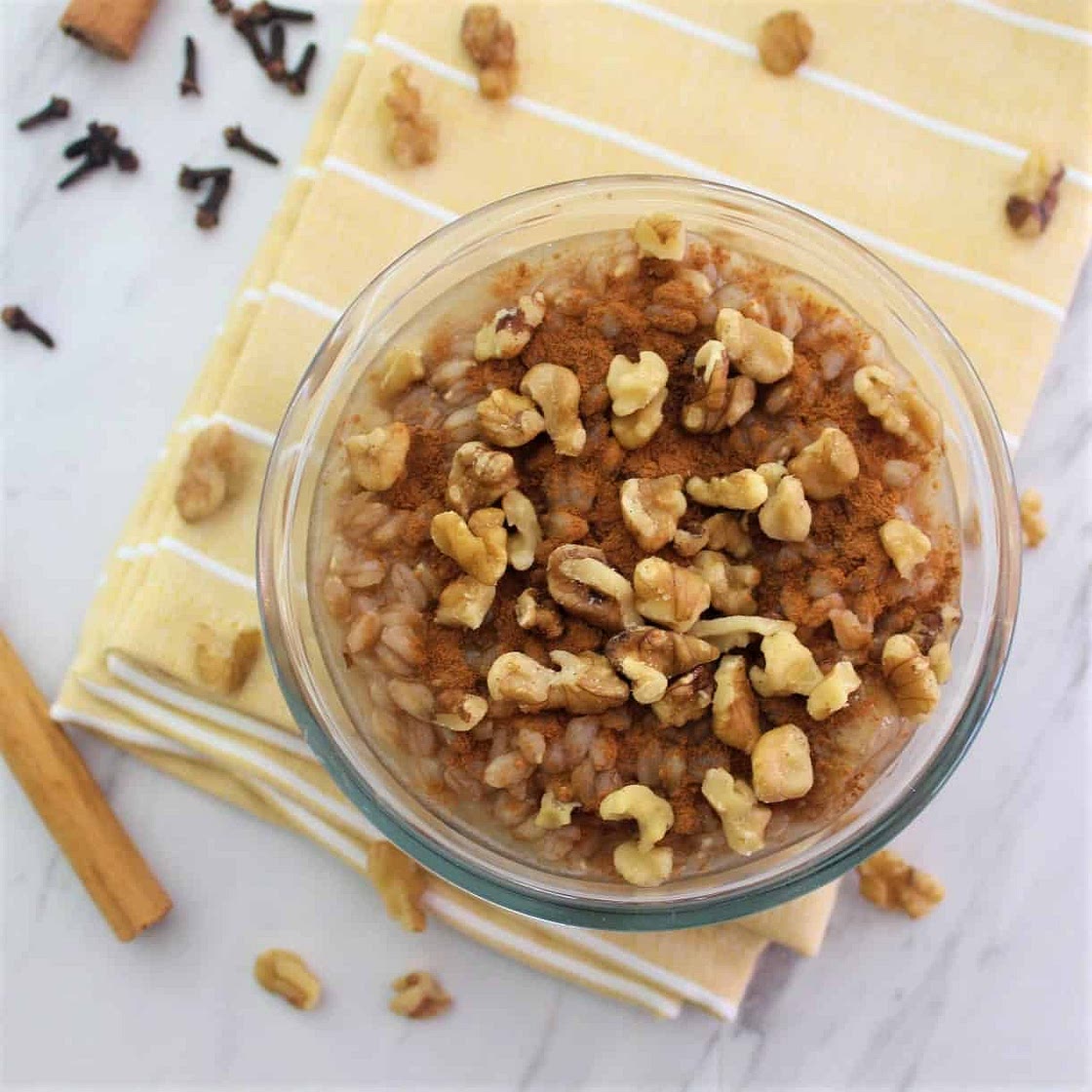 Farro, Dried Figs and Walnuts Dessert - Albanian Hashure