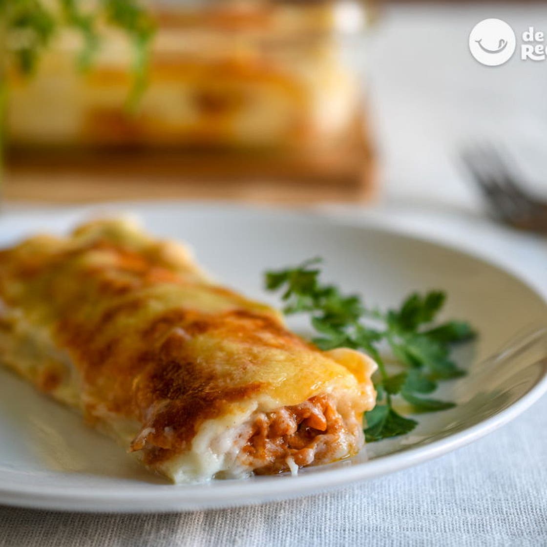 Canelones rellenos de boloñesa