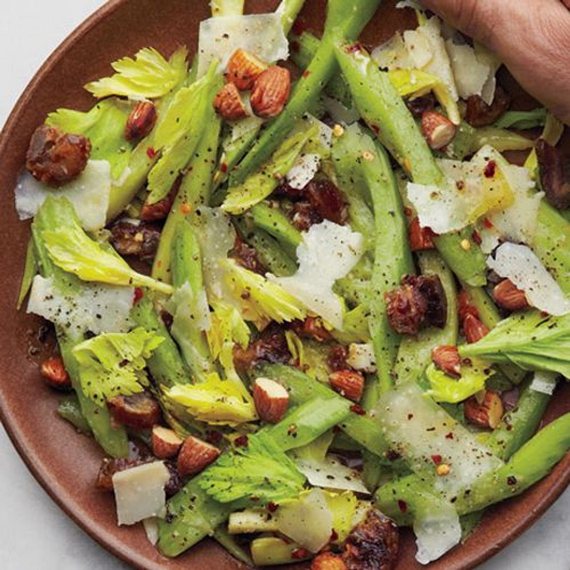 Celery Salad with Dates, Almonds, and Parmesan