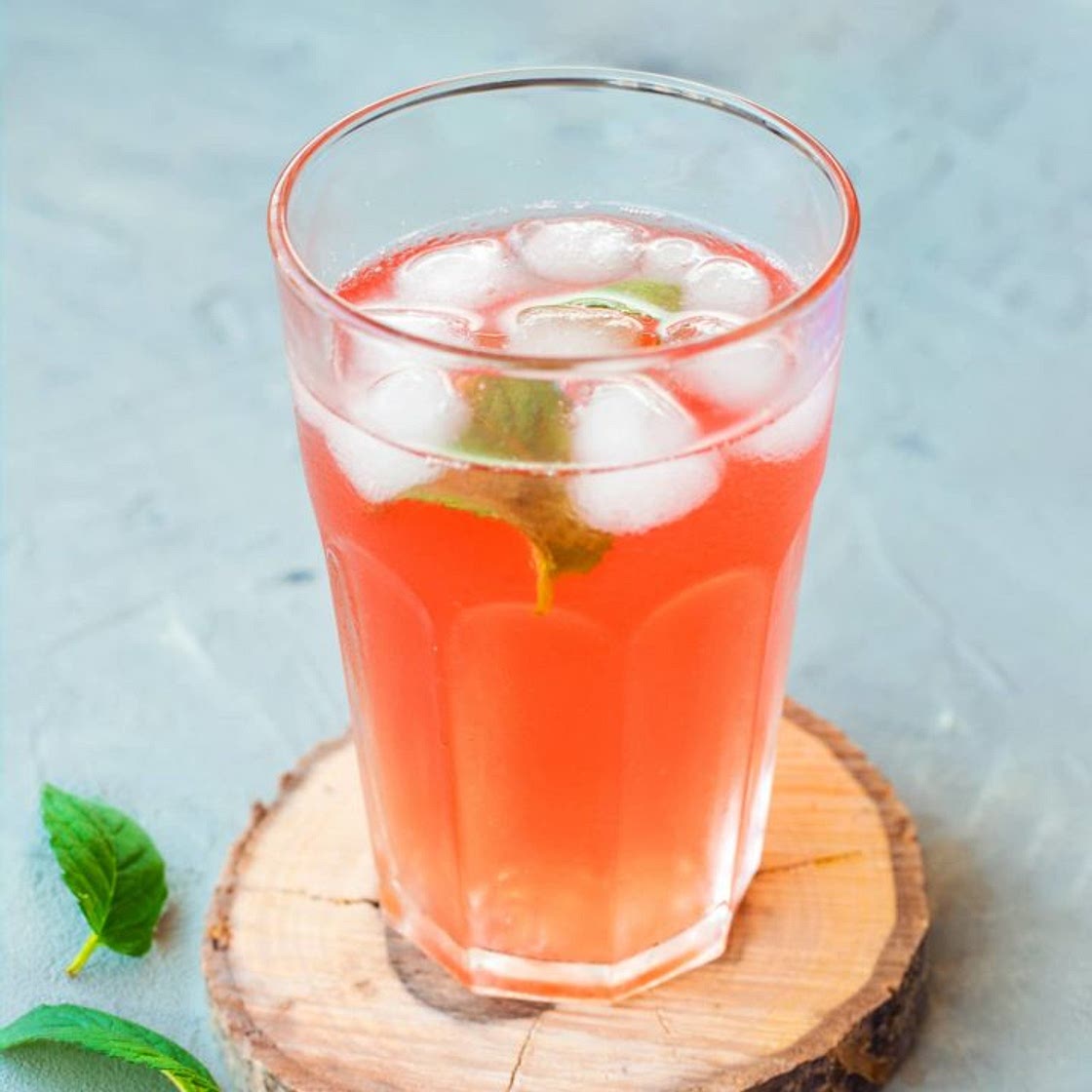 Regional Polish Harvest Rhubarb Drink with Honey and Mint