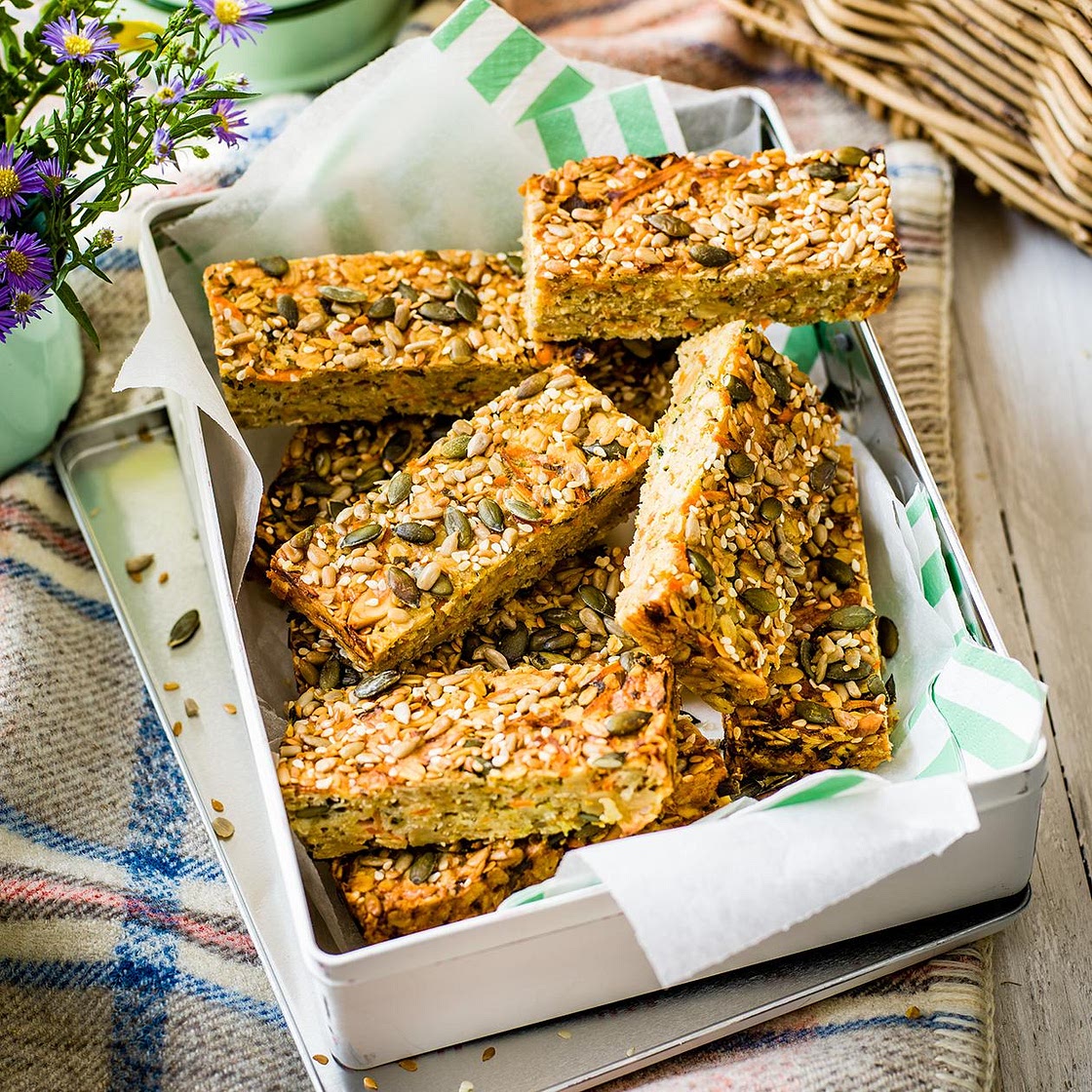 Cheese and onion flapjacks