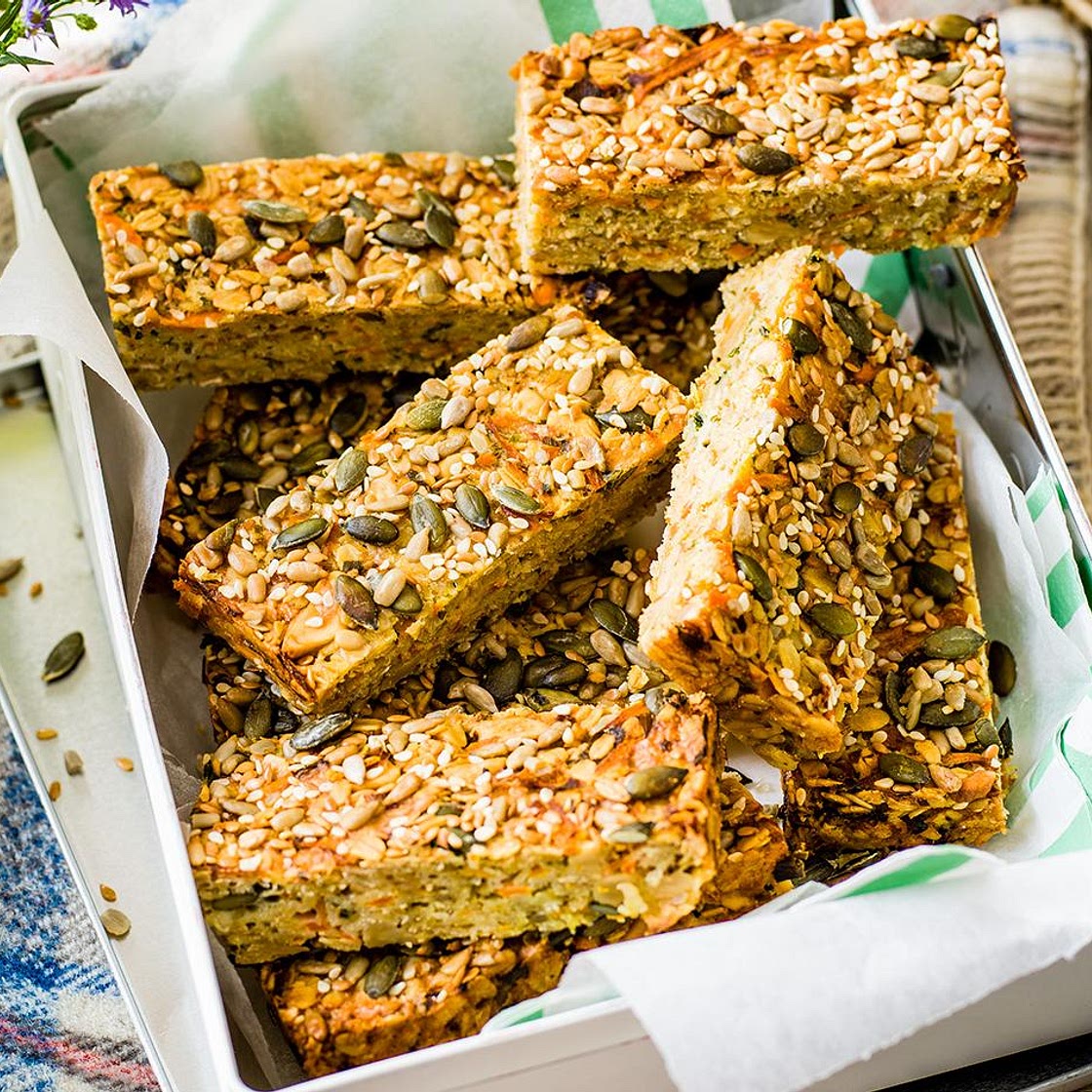 Cheese and onion flapjacks